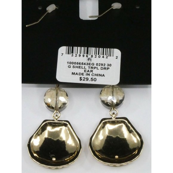 Vibrant I.N.C. Gold-Tone Multicolor Bead Shell Triple Drop Earrings – 50% Off - Picture 4 of 4